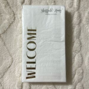 Sheffield Home WELCOME White Gold Guest Paper Towel Napkins 32 Count